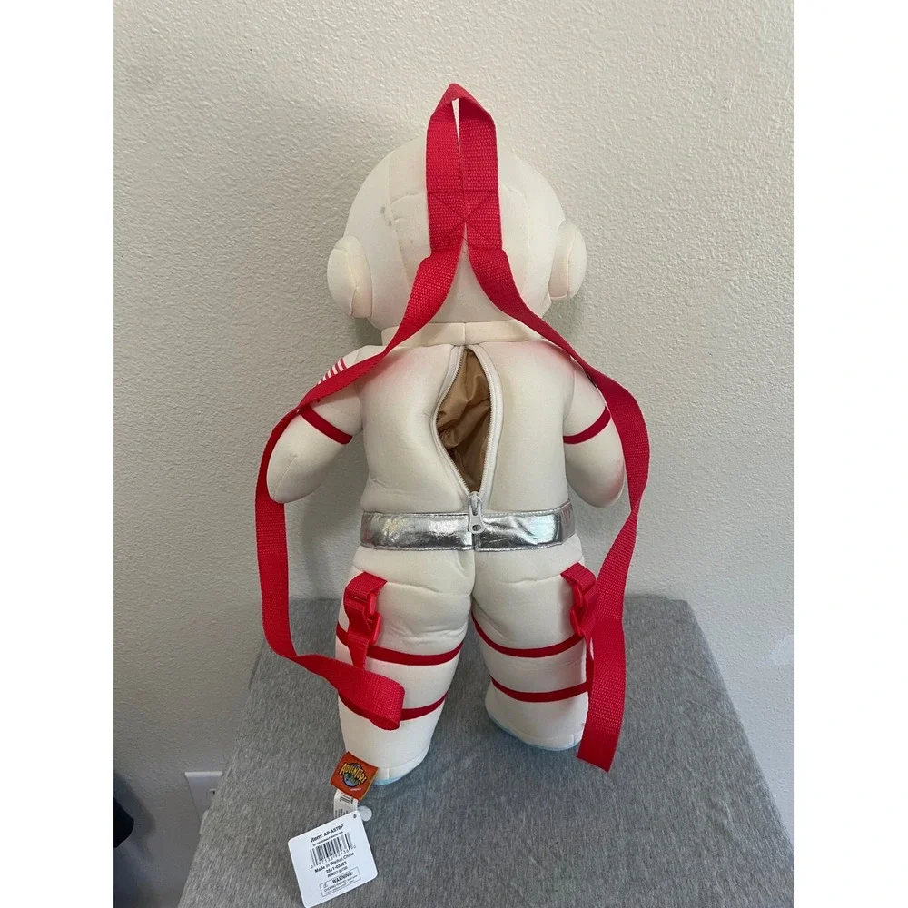 NASA Astronaut Plush Backpack Kids White Gold Spaceman 21in Adventure Planet